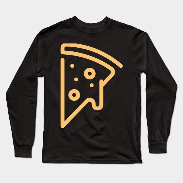 Cheese Dripping Pizza Outline Long Sleeve T-Shirt by InkyArt